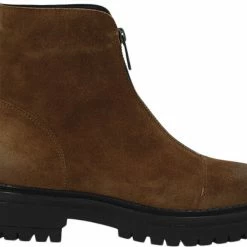 Cashott CASHANNAH Front Zipper Boot Suede Toffee