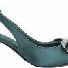Bianco BIAPRETTY Glitter Bow Sling Back Satin Dark Green