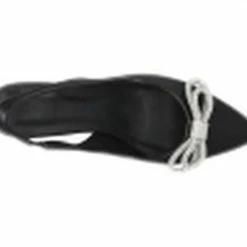 Bianco BIAPRETTY Crystal Bow Sling Back Satin Black -Billi Bi Shop unnamed file 902