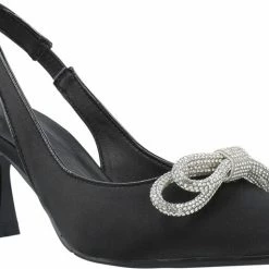 Bianco BIAPRETTY Crystal Bow Sling Back Satin Black -Billi Bi Shop unnamed file 905