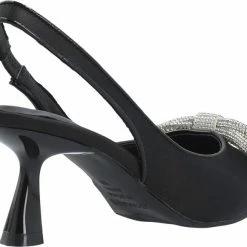 Bianco BIAPRETTY Crystal Bow Sling Back Satin Black -Billi Bi Shop unnamed file 906