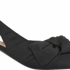 Ganni Soft Bow Slingback Pumps Black